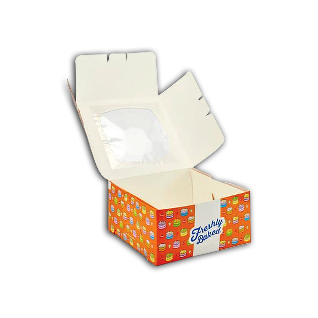Orange Dreams Cake Box w/ Window 10x10x5&quot; | 50 Pieces