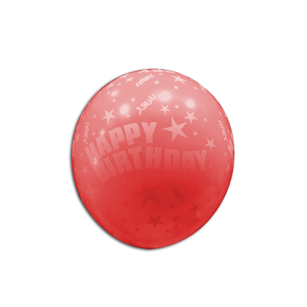 Latex Balloon w/ Happy Birthday Print 10&quot; (Solid Color) | 10pcs